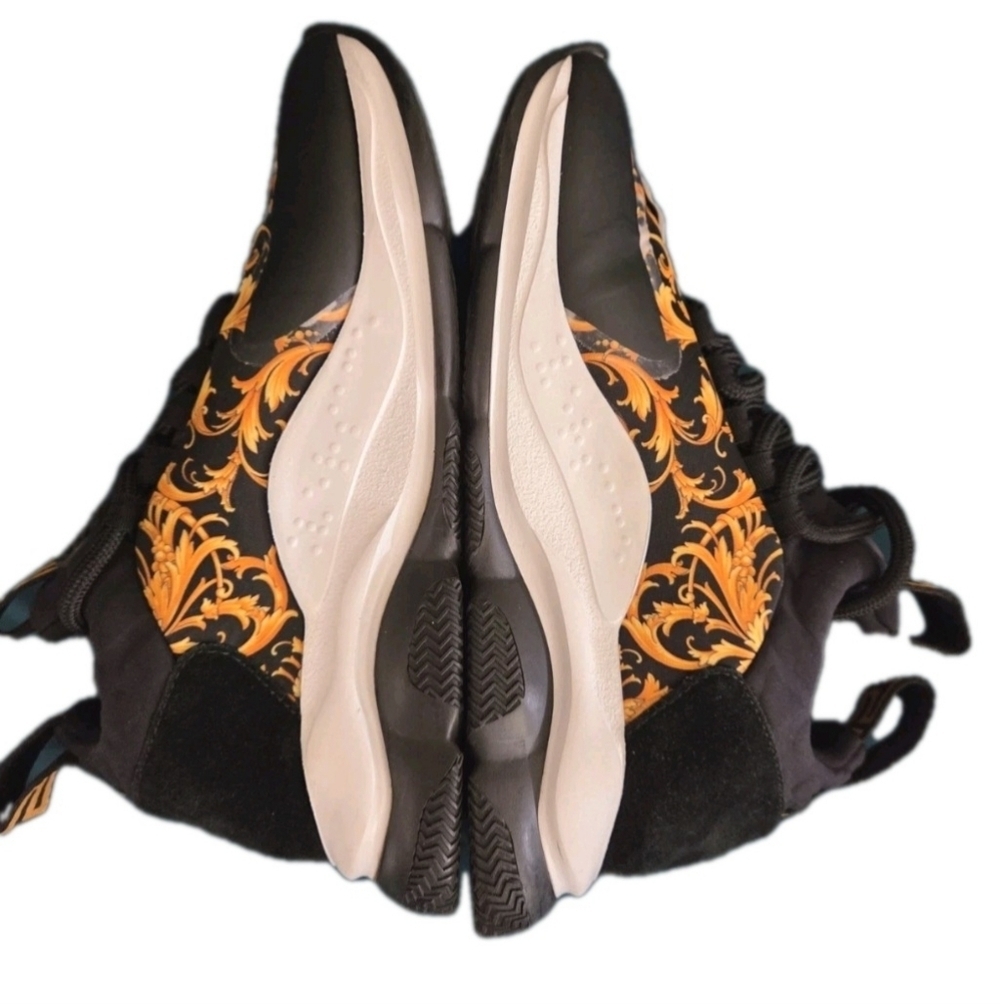 Versace Chain Reaction Baroque Black / Gold Trainers Wmns Size EU 36 US Sz 6 - Picture 6 of 16